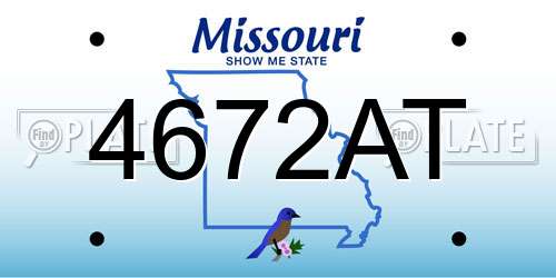 4672AT Missouri License Plate