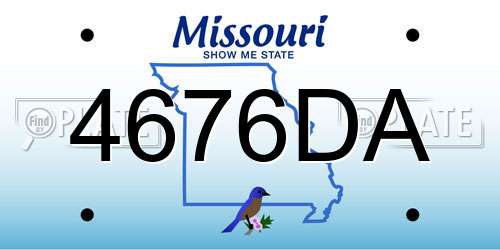 4676DA Missouri License Plate