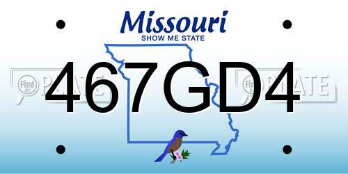 467GD4 Missouri License Plate