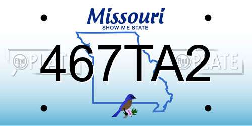 467TA2 Missouri License Plate