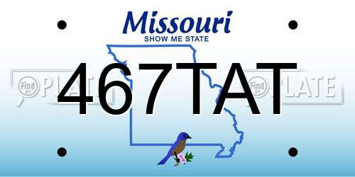 467TAT Missouri License Plate
