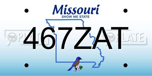 467ZAT Missouri License Plate