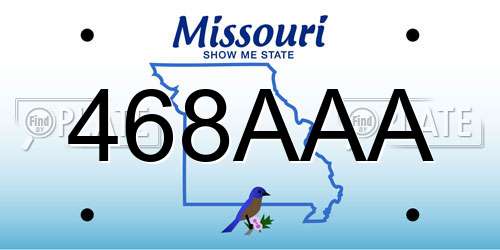 468AAA Missouri License Plate