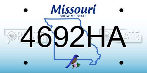 4692HA Missouri License Plate