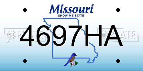 4697HA Missouri License Plate