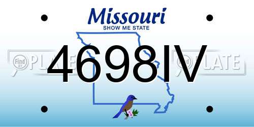 4698IV Missouri License Plate