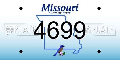 4699 Missouri License Plate