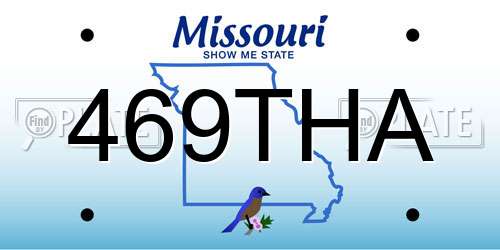 469THA Missouri License Plate