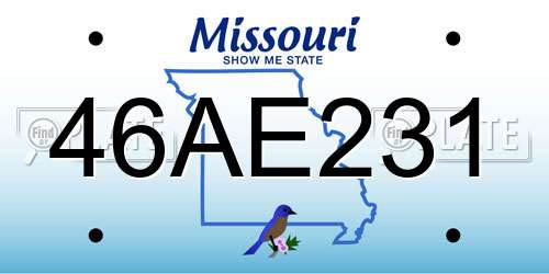 46AE231 Missouri License Plate