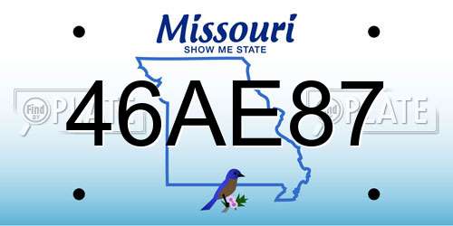 46AE87 Missouri License Plate