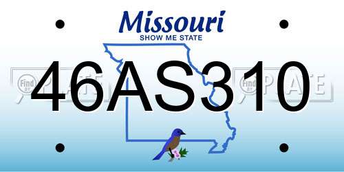 46AS310 Missouri License Plate