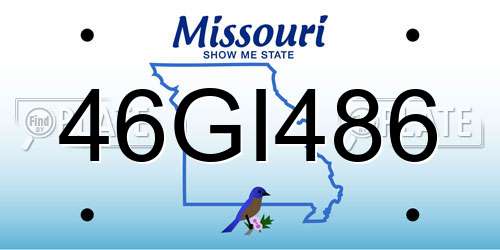 46GI486 Missouri License Plate