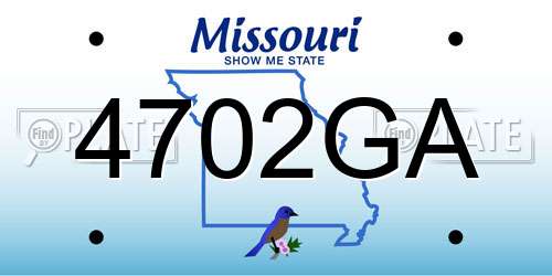 4702GA Missouri License Plate