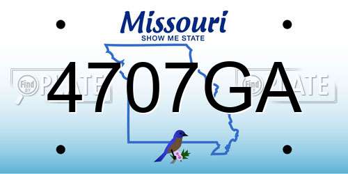 4707GA Missouri License Plate