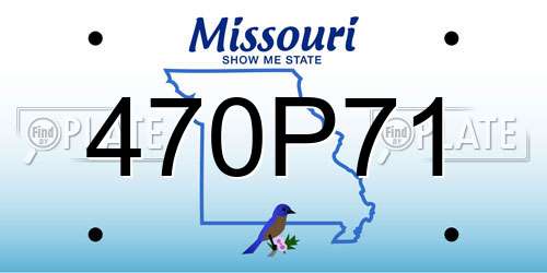 470P71 Missouri License Plate