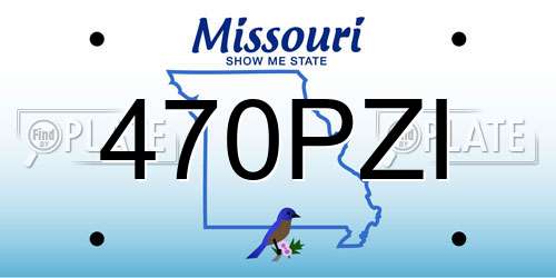470PZI Missouri License Plate