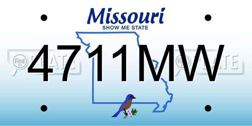 4711MW Missouri License Plate