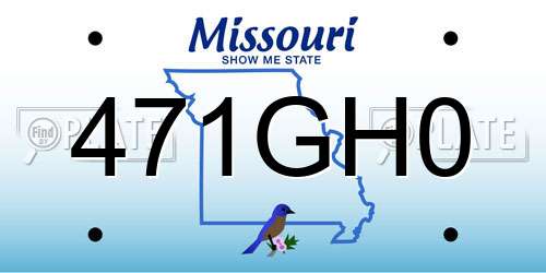 471GH0 Missouri License Plate