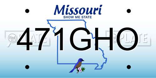 471GHO Missouri License Plate