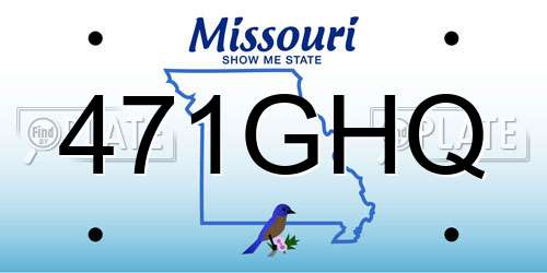 471GHQ Missouri License Plate