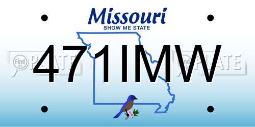 471IMW Missouri License Plate