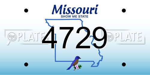 4729 Missouri License Plate