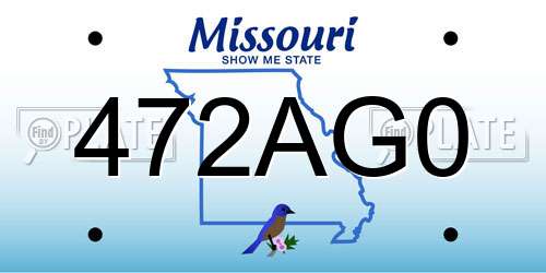 472AG0 Missouri License Plate