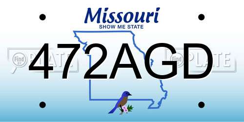 472AGD Missouri License Plate