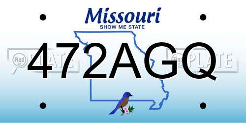 472AGQ Missouri License Plate