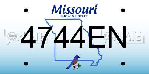4744EN Missouri License Plate