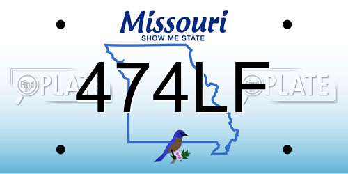 474LF Missouri License Plate