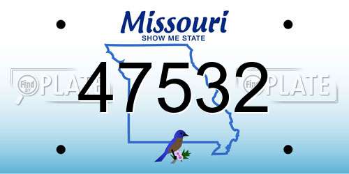 47532 Missouri License Plate