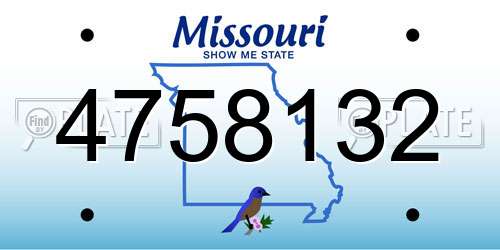 4758132 Missouri License Plate