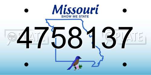 4758137 Missouri License Plate