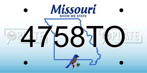 4758TO Missouri License Plate
