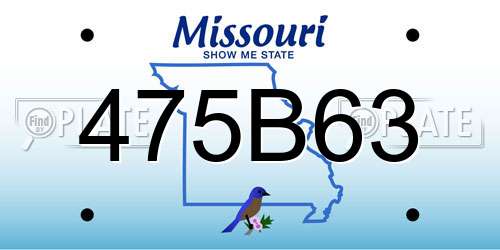 475B63 Missouri License Plate