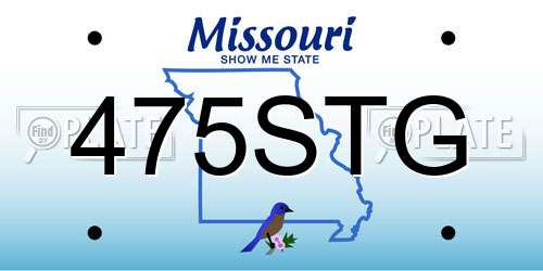 475STG Missouri License Plate