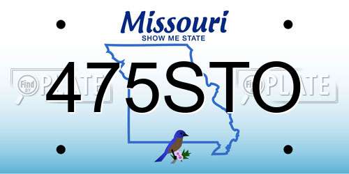 475STO Missouri License Plate