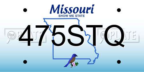 475STQ Missouri License Plate