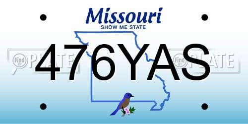 476YAS Missouri License Plate