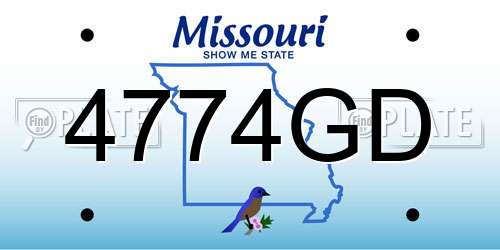 4774GD Missouri License Plate