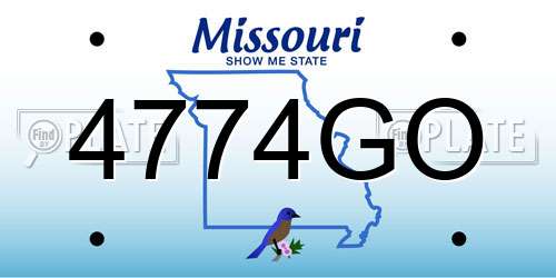 4774GO Missouri License Plate