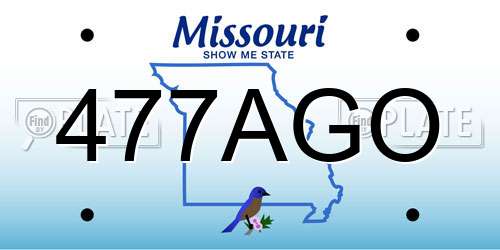 477AGO Missouri License Plate