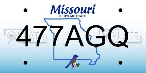 477AGQ Missouri License Plate
