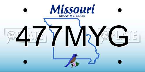 477MYG Missouri License Plate