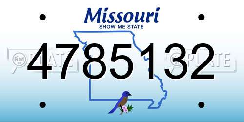 4785132 Missouri License Plate