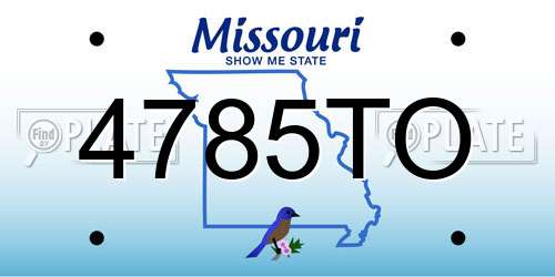 4785TO Missouri License Plate