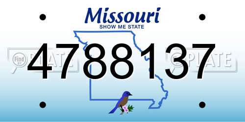 4788137 Missouri License Plate