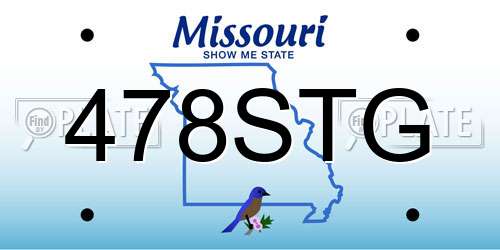 478STG Missouri License Plate