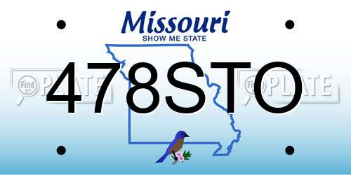 478STO Missouri License Plate